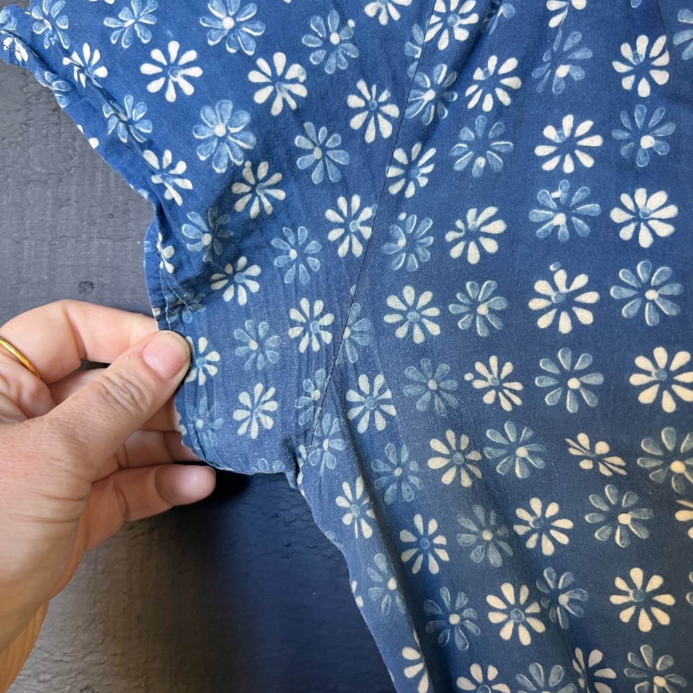 Christy Dawn Blue Floral Cotton Wrap Dress - Picture 4 of 4